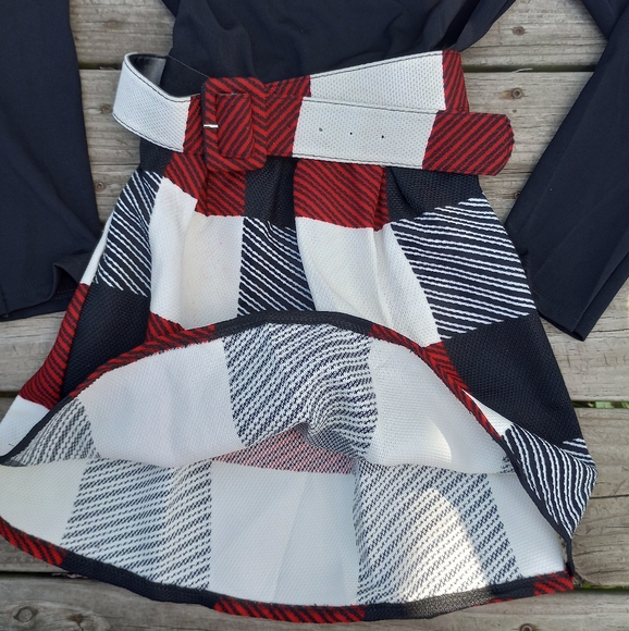🌷Gifting🌷 Size Large Juniors Sans Souci Plaid Belted Dress - Picture 7 of 12